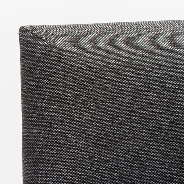 Close-up of KARLANTON benchs padded back, showcasing soft, textured polyester fabric.