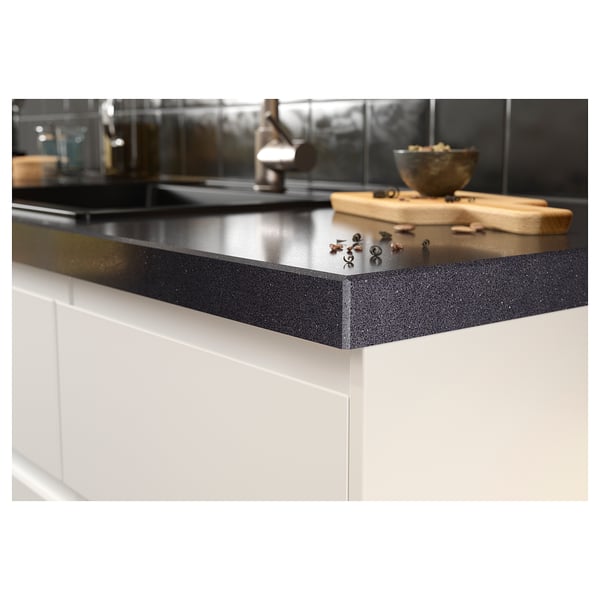 KASKER Custom made worktop, black stone effect/quartz, 1 m²x4.0 cm