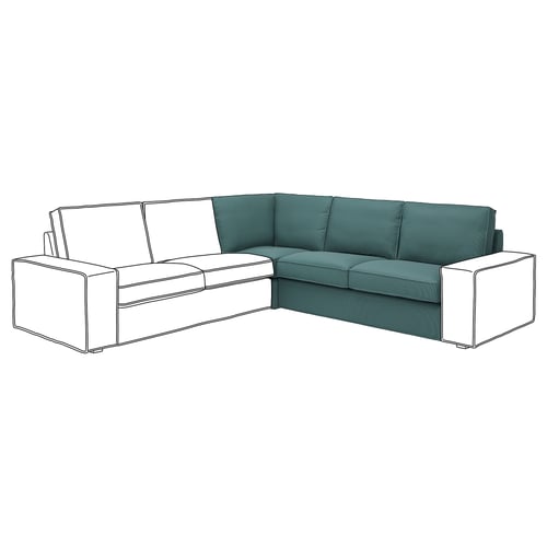 KIVIK sectional sofa, turquoise, deep seats, corner section, contemporary.