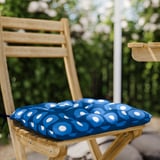KLÖSAN Chair cushion, outdoor, dark blue, 36x32 cm