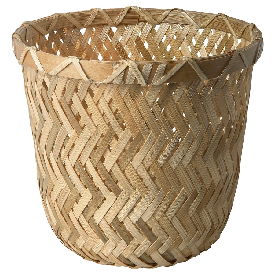 KLYNNON plant pot, handmade bamboo, 12 cm IKEA