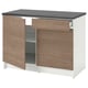 KNOXHULT Base cabinet with doors and drawer, wood effect/grey, 120 cm