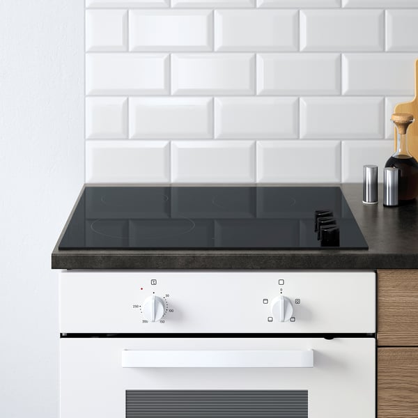 KNOXHULT Base cabinet with doors and drawer, wood effect/grey, 180 cm