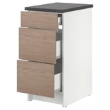 KNOXHULT Base cabinet with drawers, wood effect/grey, 40 cm