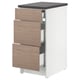 KNOXHULT Base cabinet with drawers, wood effect/grey, 40 cm