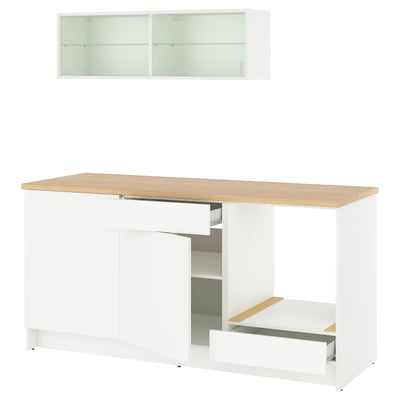 KNOXHULT Kitchen, white, 180x61x220 cm