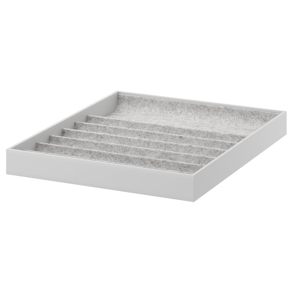 KOMPLEMENT Insert with compartments, light grey, 40x53x5 cm