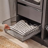 KOMPLEMENT Mesh basket, dark grey, 50x58 cm
