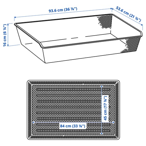 Illustration with measurements for the product: KOMPLEMENT.