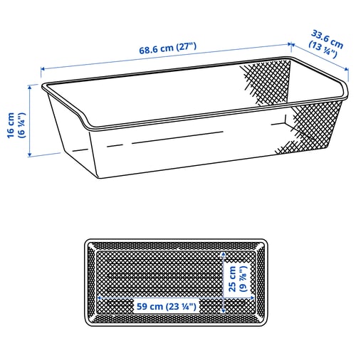 Illustration with measurements for the product: KOMPLEMENT.