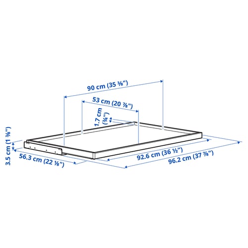 Illustration with measurements for the product: KOMPLEMENT.