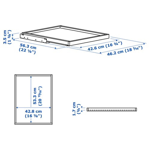 Illustration with measurements for the product: KOMPLEMENT.