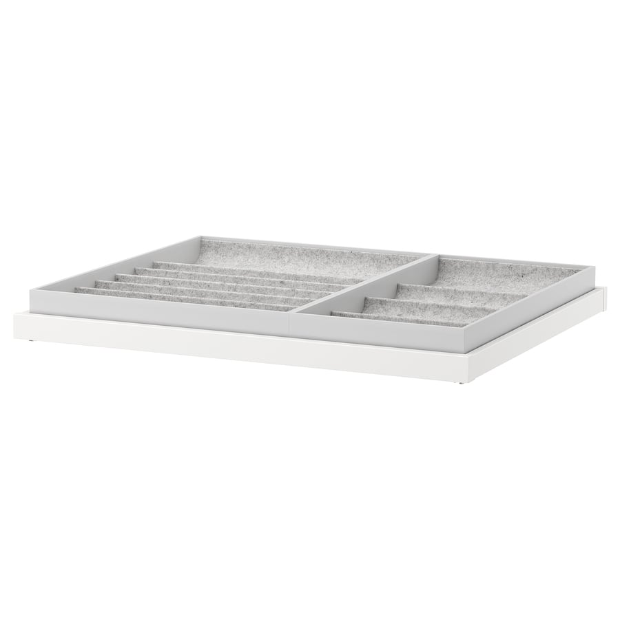 KOMPLEMENT pullout tray with insert, white, 75x58 cm IKEA