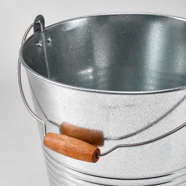 KORKGRAN Bucket/plant pot, in/outdoor/galvanised, 10 l