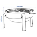 KORPÖN Portable charcoal barbecue, black