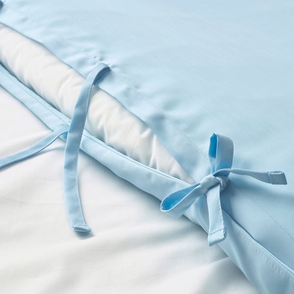 KRITSUGA Duvet cover and 2 pillowcases, light blue, 240x220/50x80 cm