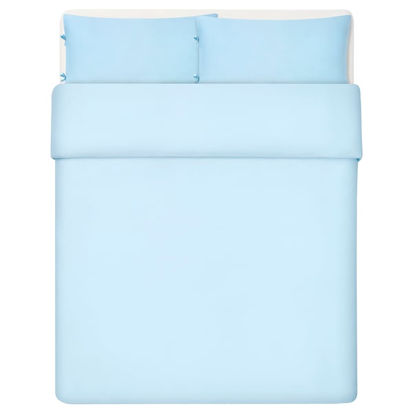 KRITSUGA Duvet cover and 2 pillowcases, light blue, 240x220/50x80 cm