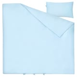 KRITSUGA Duvet cover and 2 pillowcases, light blue, 240x220/50x80 cm
