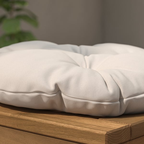 KUDDARNA Chair cushion, outdoor, light grey-beige, 35 cm