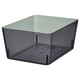 KUGGIS box, smoky grey, plastic, square, angled design.