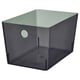 A dark grey KUGGIS storage box, made of recycled plastic, with a round handle and a sleek design.