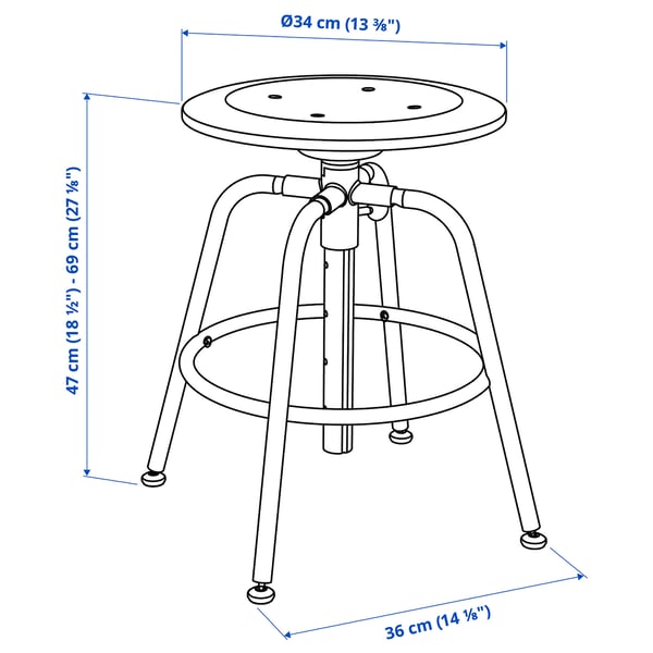 KULLABERG Stool, pine/black