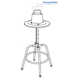 KULLABERG Stool, pine/black