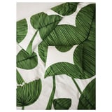 KUNGSCISSUS Duvet cover and pillowcase, white/green, 150x200/50x80 cm