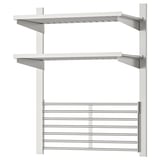 KUNGSFORS Suspension rail with shelf/wll grid, stainless steel