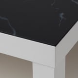 LACK Glass top, marble effect/black, 118x78 cm