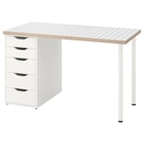 LAGKAPTEN / ALEX Desk, white anthracite/white, 120x60 cm
