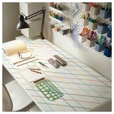 LAGKAPTEN Table top, grid/multicolour, 120x60 cm