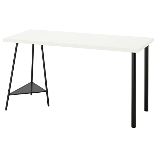 LAGKAPTEN / TILLSLAG Desk, white/black, 140x60 cm