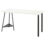LAGKAPTEN / TILLSLAG Desk, white/black, 140x60 cm