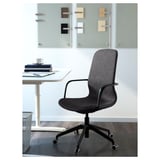 LÅNGFJÄLL Conference chair with armrests, Gunnared dark grey/black