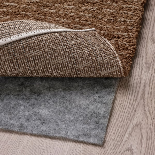 LANGSTED Rug, low pile, light brown, 133x195 cm