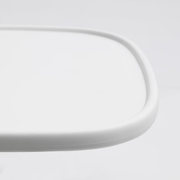 White plastic tray for highchair, smooth edges, clean design.