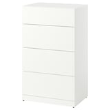 LASTARE Chest of 4 drawers, white, 60x42x100 cm