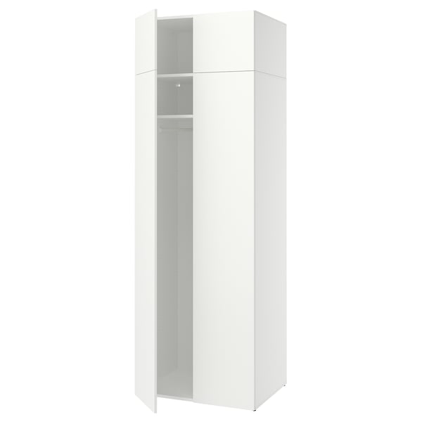LASTARE Wardrobe combination, white/with height extension unit, 80x62x236 cm
