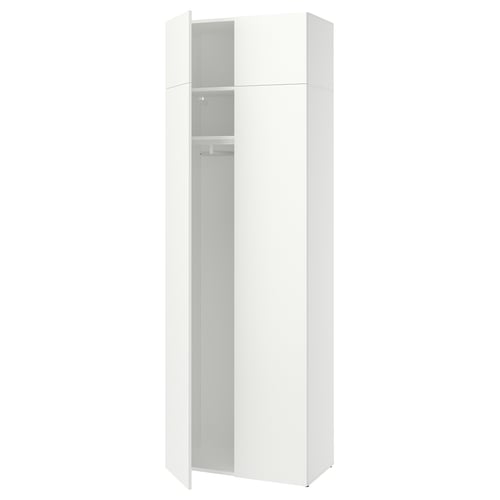 LASTARE Wardrobe combination, white/with height extension unit, 80x42x237 cm