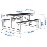 LERHOLMEN Picnic table, acacia outdoor