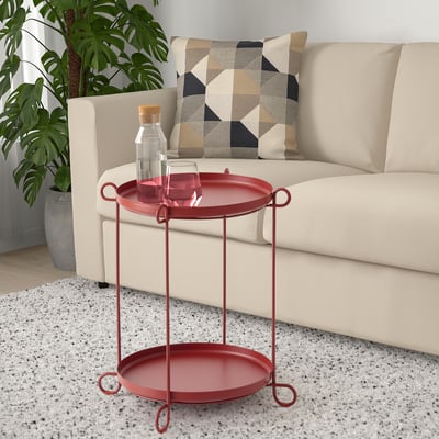 LIVELYCKE Tray table, red, 50 cm