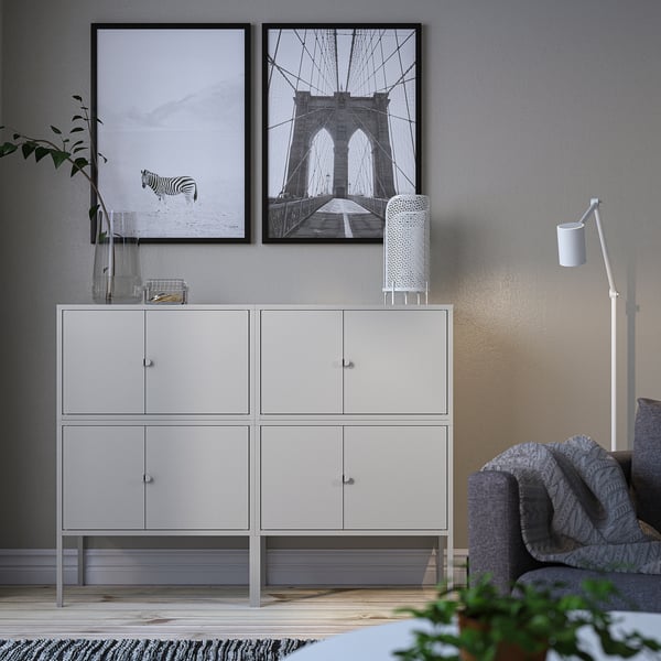 LIXHULT Cabinet combination, grey, 120x35x92 cm