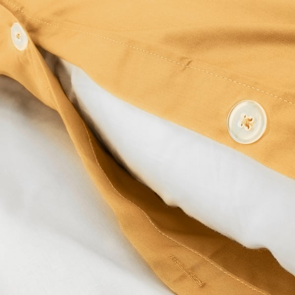 LUKTJASMIN Duvet cover and pillowcase, yellow, 150x200/50x80 cm