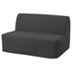 A black LYCKSELE HÅVET convertible sofa with a modern design, suitable for small spaces, and easy to clean.