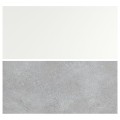 LYSEKIL Wall panel, double sided light grey/concrete effect matt white, 119.6x55 cm