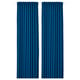 Two dark blue MAJGULL block-out curtains hang straight, featuring a smooth texture and simple design, ideal for privacy and light control.