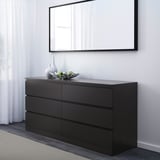 MALM Bedroom furniture, set of 4, black-brown, 160x200 cm