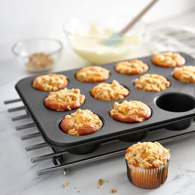 MÅNTAGG Muffin tin, non-stick coating dark grey, 38x27 cm