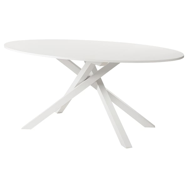 MARIEDAMM table, white/stone effect white, 180x100 cm IKEA